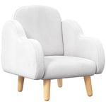 ZONEKIZ Fauteuil pour Enfant Design scandinave Nuage Grand Confort avec piètement inclinés et Tissu 46 x 51 x 55 cm Blanc