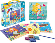 Joustra- Kreativ-und Bastel-Set Pailetten-Kunst Images sous-Marines avec des sirènes Kit créatif et Bricolage « Art de Paillettes », J41802, Multicolore, Centre