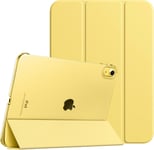 Coque Compatible Avec Ipad 10ème Génération 10,9 Pouces 2022 Étui, Ipad 10 Coque, Légère&mince Coque Arrière Translucide En Pc, Housse Coque Trifold Avec Réveil/Sommeil Auto, Jaune Clair