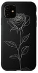 Coque pour iPhone 11 Rose Minimalisme Élégant Art Floral Minimaliste