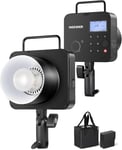 NEEWER Q4 400Ws 2,4G TTL Flash, 1/8000 HSS Tout en Un Lumière Stroboscopique Photographie Monolight avec Lampe de Modélisation 30W/400 Flash Pleine Puissance/Batterie au Lithium 21,6V 2800mAh