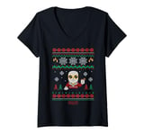 Womens Universal Monsters Invisible Man Spectral Ugly Sweater V-Neck T-Shirt