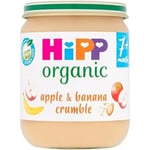 HiPP Organic Apple and Banana Crumble Baby Food Jar 7 Plus months 160g (Pack of 6)