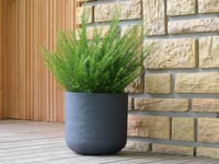 Pot De Fleurs Rond En Plastique Eda Volcania Up Anthracite - Ø 40 Cm