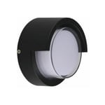 Applique Murale led 15W Noire Ronde IP65 avec Cache - Blanc Chaud Silumen