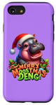 Coque pour iPhone SE (2020) / 7 / 8 Adorable bébé hippopotame Moo Deng Merry Moostmas Christmas Cheer