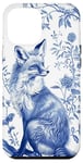 Coque pour iPhone 12 Pro Max Blue Fox Chinoiserie French Esthétique Toile Fille