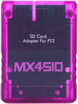 Adaptateur de Carte Mémoire pour PS2, MX4SIO (Extension de Mémoire pour SIO) Adaptateur de Carte Mémoire SIO2SD Lecteur de Carte Mémoire de Remplacement pour Console pour PS2 Fat(Violet)