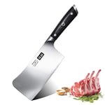 SHAN ZU Feuille de Boucher Couteau de Cuisine Chinois Couperet de Cuisine 17.8cm Acier Inoxydable Lame Epaissie à 21 ° pour Hacher Les Os- Classic Series