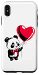 Coque pour iPhone XS Max Ours panda avec ballon coeur Ours panda doux pour Noël