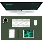 K KNODEL Leather Desk Mat, Office Desk Pad, Small Mouse Pad, Keyboard Mat, Computer and Laptop Mat for Desk, Desk Protecor Mat, Desktop Mat for Writing, Desk Blotter and Cover (60x35cm, Dark Green)