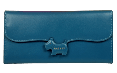 Radley Large Matinee Purse Wallet RADLEY CREST Blue Leather New RRP 79