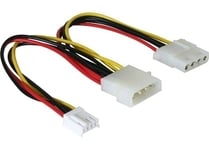 DELOCK – Power Cable Molex 4pin male-Molex 4 pin female + 4pin Floppy (82111)