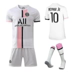 Regenboghorn Barn Fotboll Kits Fotbollströja Träning T-shirt Kostym 21/22-2a Neymar PSG Away 26 (140-150 cm)