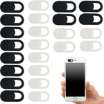 Lot de 24 couvercles pour appareil photo,webcam,ordinateur portable,pour téléphone portable,tablette,ordinateur portable,protection de votre vie privée (noir + blanc)(Q154)