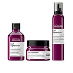 L'Oréal Professionnel, Routine Curl Expression, Cheveux Bouclés, Shampoing Crème Lavante, Masque Hydratant & Démêlant, Crème-en-mousse 10-en-1, Spray Raviveur Sans Rinçage - Duo, Trio, Quatuor