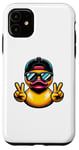 Coque pour iPhone 11 Canard en caoutchouc jaune rétro cool dans les années 70 80 Funny Duck