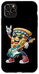 Coque pour iPhone 11 Pro Max Pizza Funny Rockstar Guitare électrique Musique Hommes Femmes Enfants