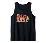 Take It Easy Retro Floral Motif Tank Top