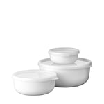 Mepal – Kitchen Storage Bowls Lumina 3-Piece Set – Food Storage containers with lid Suitable for Fridge, Freezer, steam Oven, Microwave & Dishwasher – Bowl with lid – White