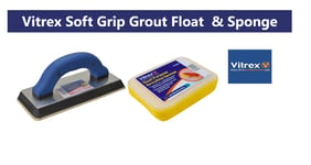 Vitrex Grout Float & Vitrex Sponge Wall Tile Floor Tiles Grout 230mm Tiling Tool