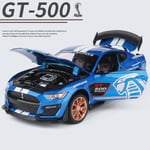 1/24 Mustang Shelby GT500 metalliseos Urheiluautomalli Diecasts Metal Lelu Automalli Ääni Valokokoelma Lasten