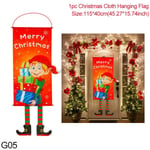 1 ST Christmas Veranda Dörr Banner Jultomten Snowman God Jul Hängande Flagga Juldekoration För Heminredning Navidad G05 gift boy