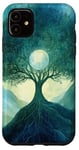 iPhone 11 Fantasy Yggdrasil Tree Life Nature Spiritual Moon Case