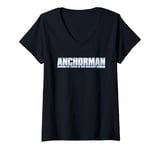 Womens Anchorman The Legend Of Ron Burgundy Silver Logo V-Neck T-Shirt