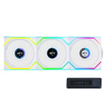 Lian Li Uni Fan SL Wireless LCD 120 - Blanc - Pack de 3 + contrôleur