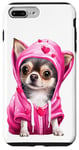 Coque pour iPhone 7 Plus/8 Plus Chihuahua Chiot Saint Valentin Rose Rouge Coeur Amour