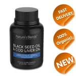 Black Seed Oil & Cod Liver Oil Capsules - Nature's Blends - Organic Raw Herbal 