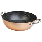 WECOOK! Professional Casserole Basse 32cm Induction, Sauteuse Antiadhésive Écologique sans PFOA, Aluminium Forgé, Épaisseur 2,8mm, Copper, Poignées en Acier Inox., Vitrocéramique, Four