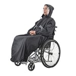 SH-RuiDu Poncho imperméable pour fauteuils roulants, cape de pluie avec manches à capuche, bandes réfléchissantes pour personnes âgées et patients