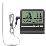 #1ST Digital Kökstermometer med Sonda Stor LCD-Skärm Timer och Förinställd Temperatur Termometrar för Bakning Grillning och Kött#