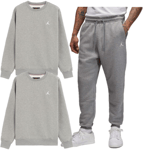 Nike Mens  Jordan Tracksuit Crew Top Joggers Light Grey Crewneck & Bottoms