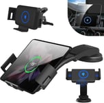 15w Chargeur Support Téléphone Voiture, Pour Ventilation Et Le Tableau Bord Automatic Clamping Support Téléphone Voiture, Compatible Pour Samsung Galaxy Z Fold 6/5/4/3/2/ Iphone/Huawei