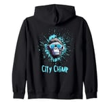 Funny City Chimp Cool Urban Monkey Graffiti Zip Hoodie