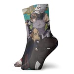 LREFON Chaussettes de Compression Na-ruto Dessin animé Hatake Kakashi Chaussettes équipage drôle décontracté Unisexe Impression Cheville Sport Chaussette