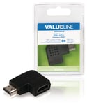 Valueline High Speed HDMI med Ethernet Adapter Vinklat vänster HDMI Kontakt - HDMI Hona Svart