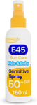 E45 Kids and Baby Sunscreen SPF50+ Spray for Face With Avocado Oil - UVA and UVB