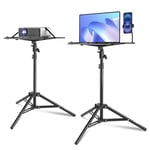 VEVOR Support de Projecteur et d’Ordinateur Portable, Trépied pour Vidéoprojecteur Hauteur Réglable 68,5-160 cm, Stand de Vidéoprojecteur avec Plateau et Support de Téléphone, Maison Bureau Studio