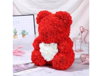 Aptel Alla hjärtans dag-present nallebjörn med hjärta 23 cm röd och vit BQ54