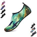 SAGUARO Chaussures Aquatiques Chaussons de d'eau Plongée Chaussettes Aqua pour Piscine et Plage Sports Nautiques Natation Surf Voile Mer Rivière pour Homme Femme (Multicolore,36/37 EU)