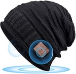 Gifts for Men Bluetooth Beanie Hat - Secret Santa Gifts Christmas Stocking Fillers for Men Teenagers Boys Adults,Music Hat with Headphones Cool Stuff Tech Gifts Gadgets Presents for Him,Black,One Size