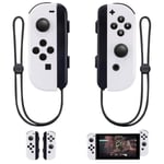 Joypad (L/R) för Nintendo Switch-kontroll - Vänster och höger trådlös fjärrkontroll med handledsrem (Vit)