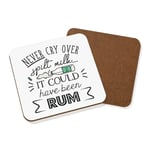 Never Cry Over Spilt Milk It Could Have Been Rum Coaster Drinks Mat Funny Joke