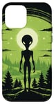 Coque pour iPhone 12 mini Tête d'extraterrestre verte mignonne visage OVNI || Alien