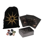 Hocus Pocus Halloween Tarot Cards & Crystal Set in a Velvet Pouch