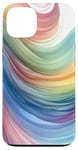 Coque pour iPhone 13 Aquarelle minimaliste abstrait pastel coloré arc-en-ciel vague